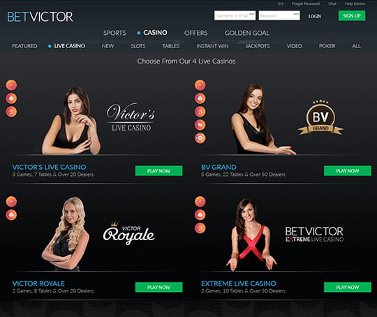 Play Live Games at BetVictor Casino
