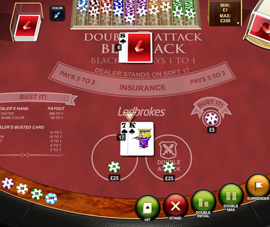Play Double Attack Blackjack at Ladbrokes