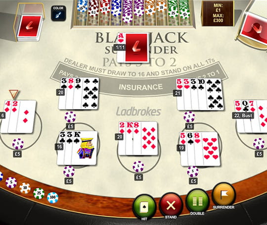 Head to Ladbrokes for Blackjack Surrender