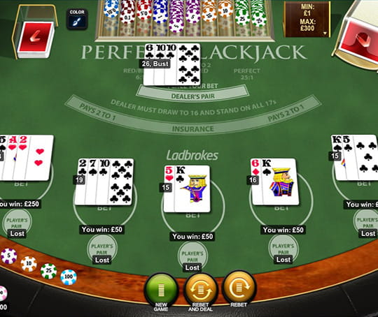 Demo Perfect Blackjack at Ladbrokes 