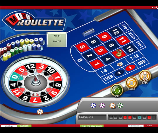 Mini Roulette Main Screen