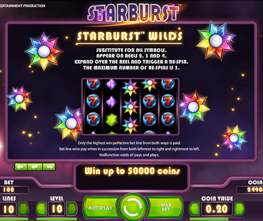 Starburst Features Expanding Wilds